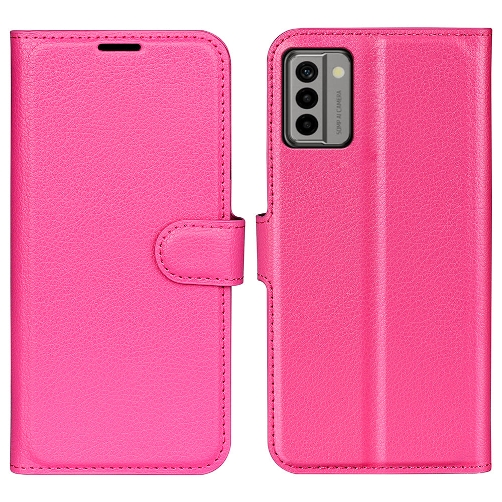 PU Leather Shell for Nokia G22 Anti-scratch Litchi Texture Phone Case Wallet Stand Flip Cover