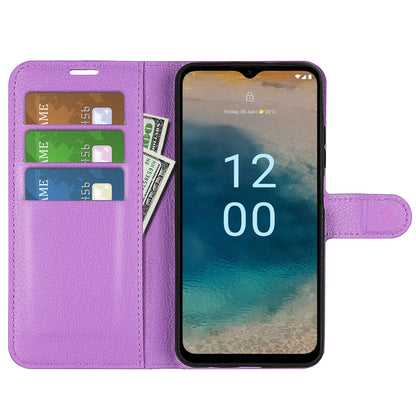 PU Leather Shell for Nokia G22 Anti-scratch Litchi Texture Phone Case Wallet Stand Flip Cover
