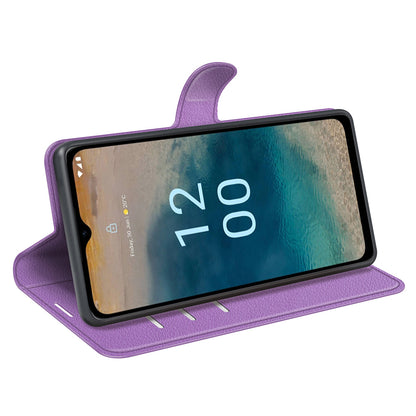 PU Leather Shell for Nokia G22 Anti-scratch Litchi Texture Phone Case Wallet Stand Flip Cover