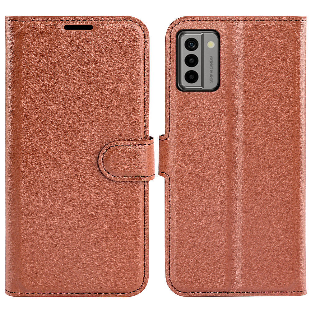 PU Leather Shell for Nokia G22 Anti-scratch Litchi Texture Phone Case Wallet Stand Flip Cover