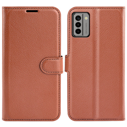 PU Leather Shell for Nokia G22 Anti-scratch Litchi Texture Phone Case Wallet Stand Flip Cover