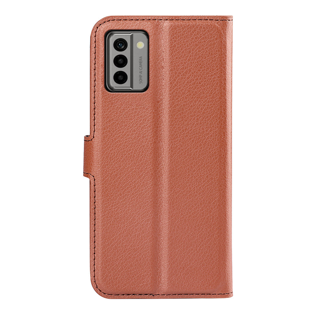 PU Leather Shell for Nokia G22 Anti-scratch Litchi Texture Phone Case Wallet Stand Flip Cover