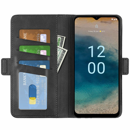 For Nokia G22 Anti-scratch Calf Texture Cell Phone Cover PU Leather Stand Wallet Phone Case