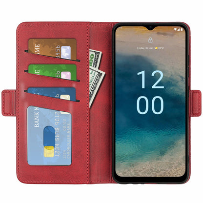For Nokia G22 Anti-scratch Calf Texture Cell Phone Cover PU Leather Stand Wallet Phone Case