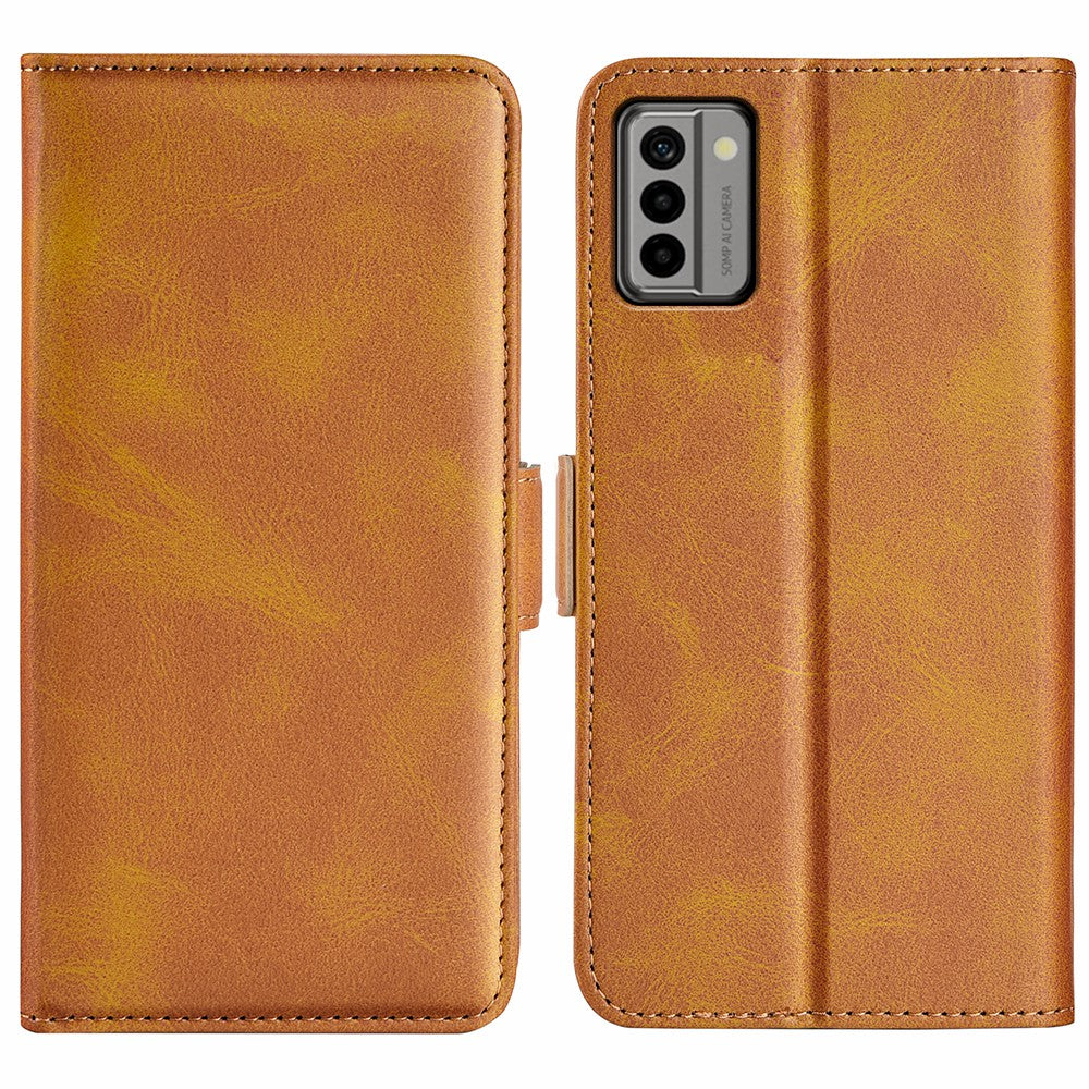 For Nokia G22 Anti-scratch Calf Texture Cell Phone Cover PU Leather Stand Wallet Phone Case