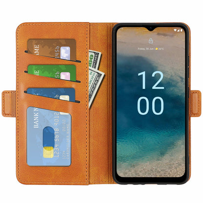 For Nokia G22 Anti-scratch Calf Texture Cell Phone Cover PU Leather Stand Wallet Phone Case