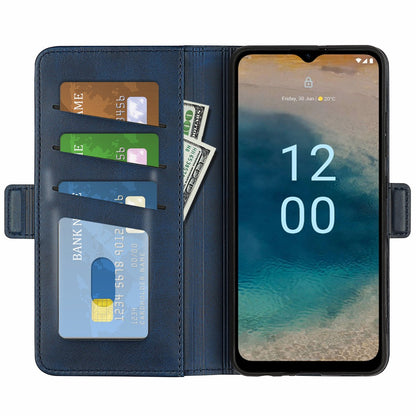 For Nokia G22 Anti-scratch Calf Texture Cell Phone Cover PU Leather Stand Wallet Phone Case