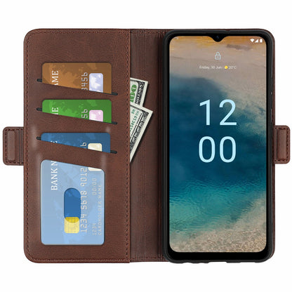 For Nokia G22 Anti-scratch Calf Texture Cell Phone Cover PU Leather Stand Wallet Phone Case