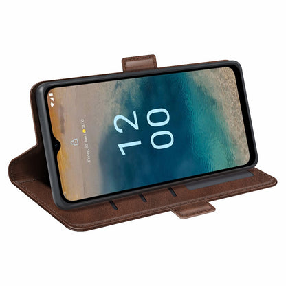 For Nokia G22 Anti-scratch Calf Texture Cell Phone Cover PU Leather Stand Wallet Phone Case