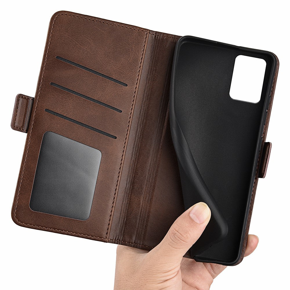 For Nokia G22 Anti-scratch Calf Texture Cell Phone Cover PU Leather Stand Wallet Phone Case