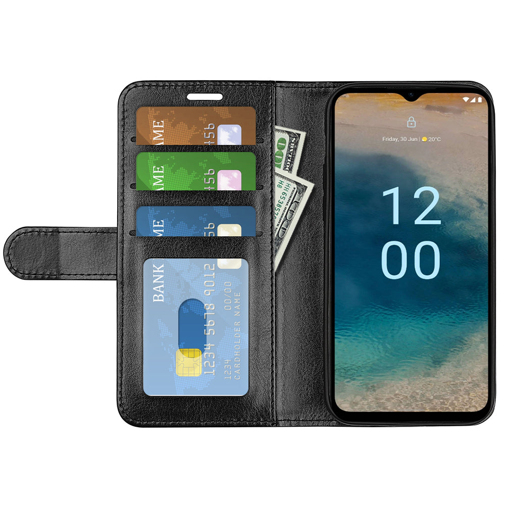 Flip Cover for Nokia G22 Crazy Horse Texture PU Leather Wallet Stand Anti-drop Phone Case