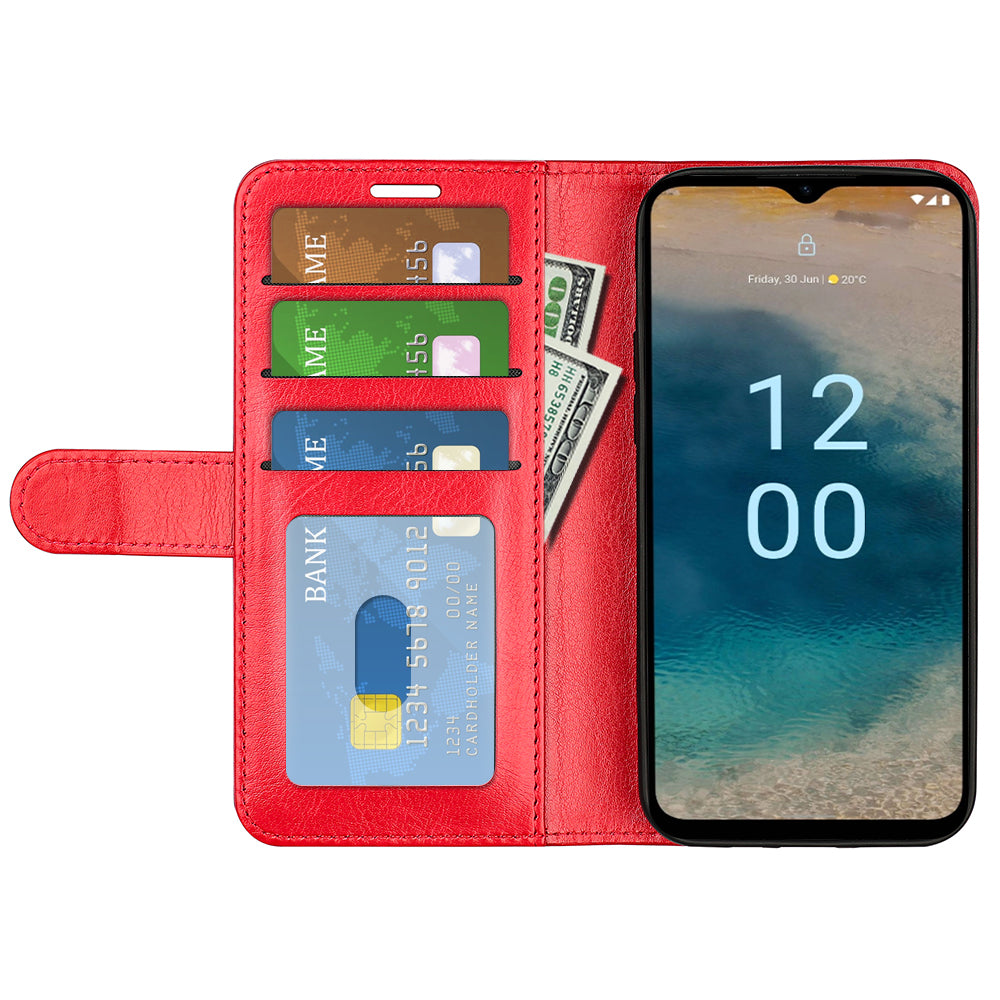 Flip Cover for Nokia G22 Crazy Horse Texture PU Leather Wallet Stand Anti-drop Phone Case