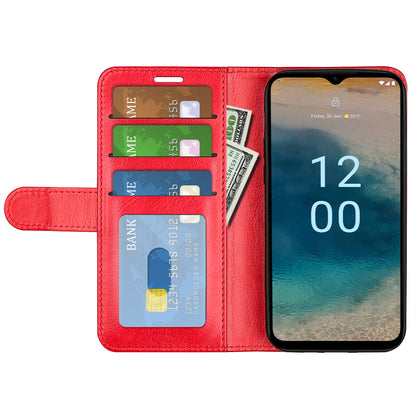 Flip Cover for Nokia G22 Crazy Horse Texture PU Leather Wallet Stand Anti-drop Phone Case