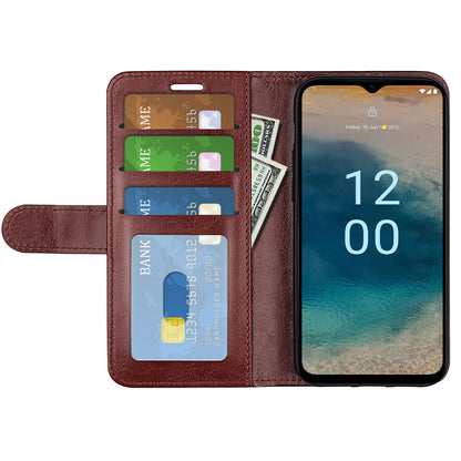 Flip Cover for Nokia G22 Crazy Horse Texture PU Leather Wallet Stand Anti-drop Phone Case