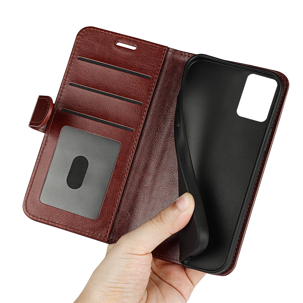Flip Cover for Nokia G22 Crazy Horse Texture PU Leather Wallet Stand Anti-drop Phone Case