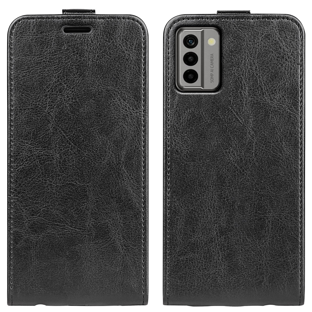 For Nokia G22 Card Holder Vertical Flip Phone Case Crazy Horse Texture Shockproof PU Leather Cover