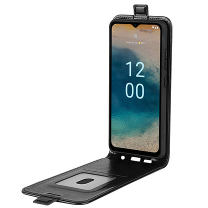 For Nokia G22 Card Holder Vertical Flip Phone Case Crazy Horse Texture Shockproof PU Leather Cover