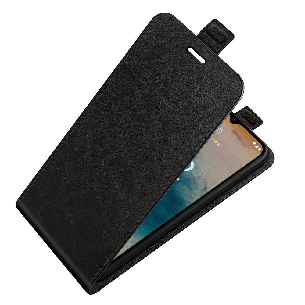 For Nokia G22 Card Holder Vertical Flip Phone Case Crazy Horse Texture Shockproof PU Leather Cover