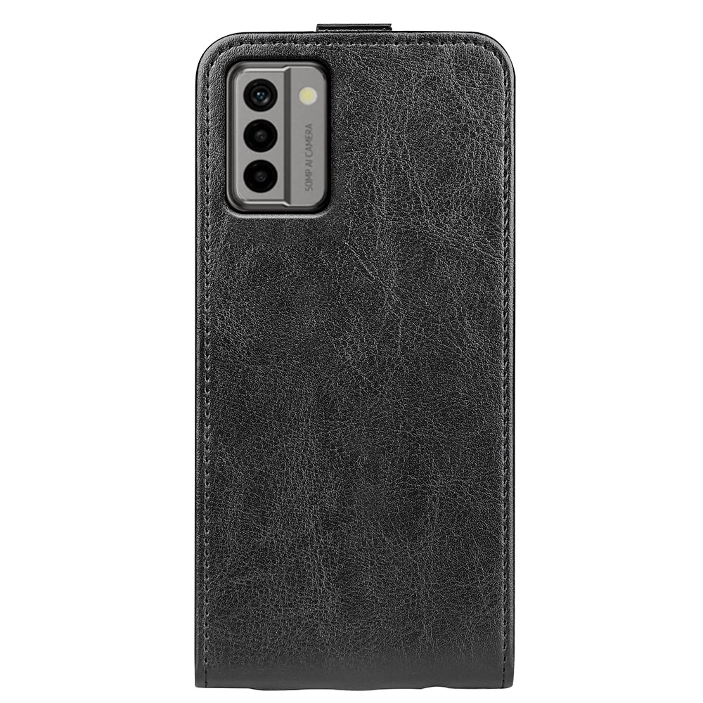For Nokia G22 Card Holder Vertical Flip Phone Case Crazy Horse Texture Shockproof PU Leather Cover