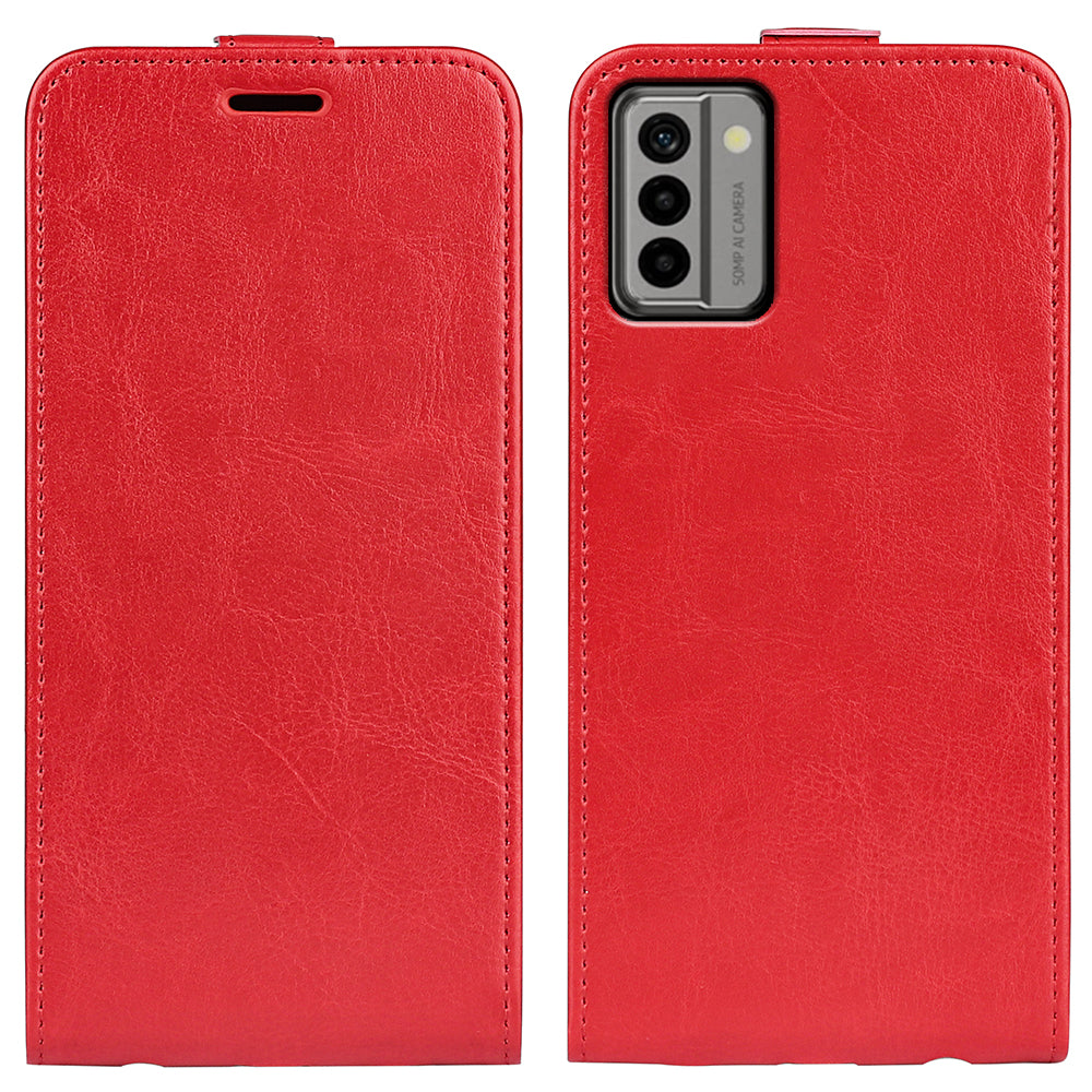 For Nokia G22 Card Holder Vertical Flip Phone Case Crazy Horse Texture Shockproof PU Leather Cover