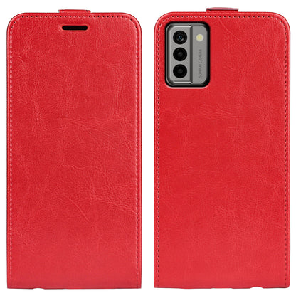 For Nokia G22 Card Holder Vertical Flip Phone Case Crazy Horse Texture Shockproof PU Leather Cover