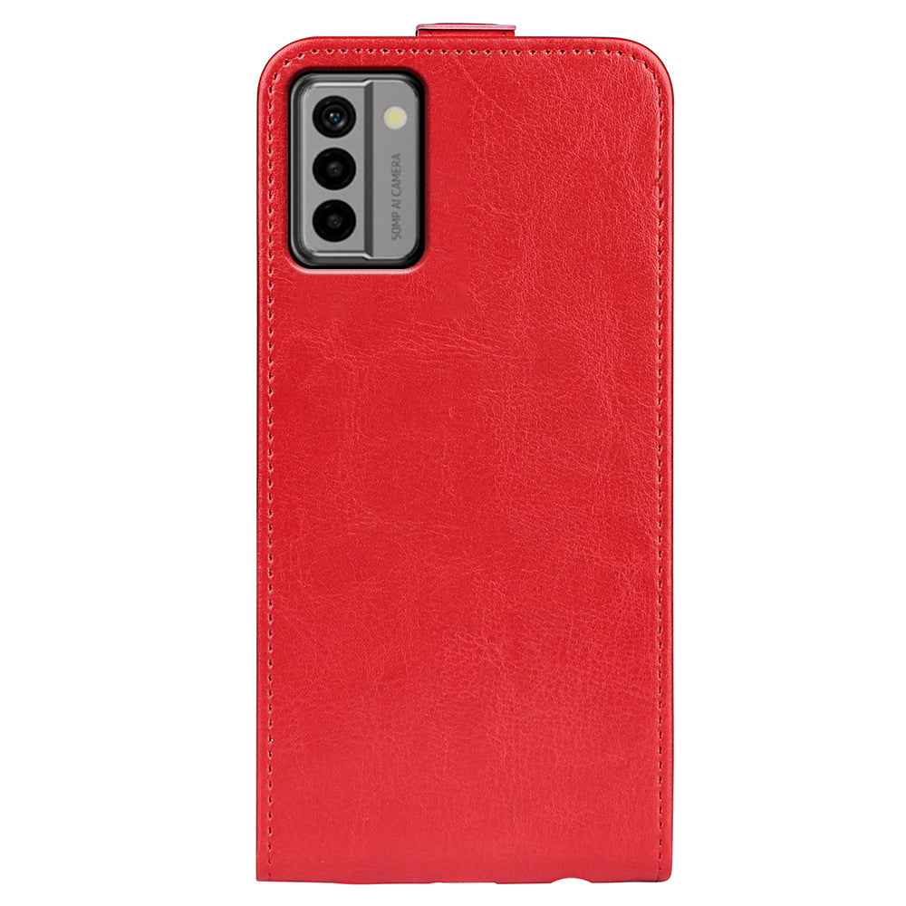 For Nokia G22 Card Holder Vertical Flip Phone Case Crazy Horse Texture Shockproof PU Leather Cover