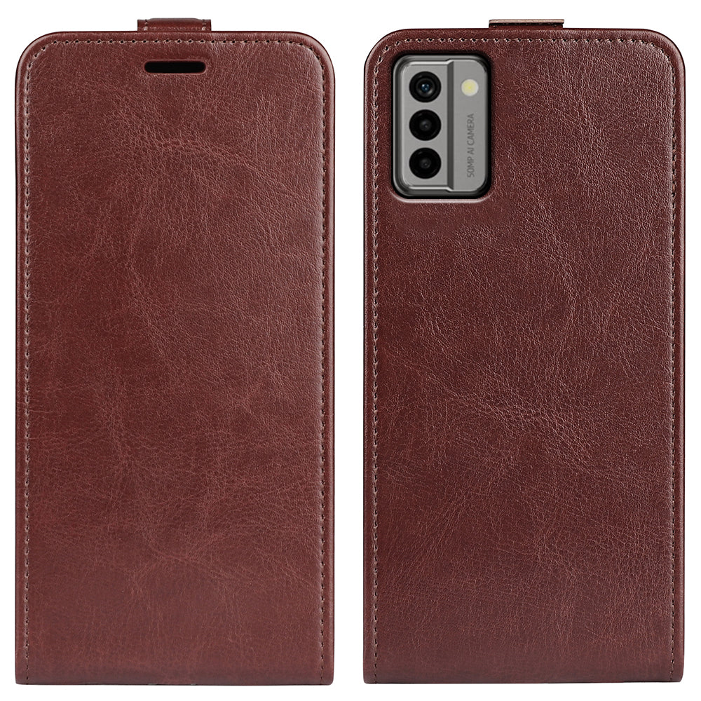 For Nokia G22 Card Holder Vertical Flip Phone Case Crazy Horse Texture Shockproof PU Leather Cover