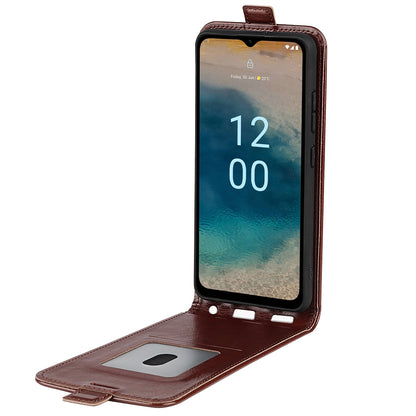 For Nokia G22 Card Holder Vertical Flip Phone Case Crazy Horse Texture Shockproof PU Leather Cover
