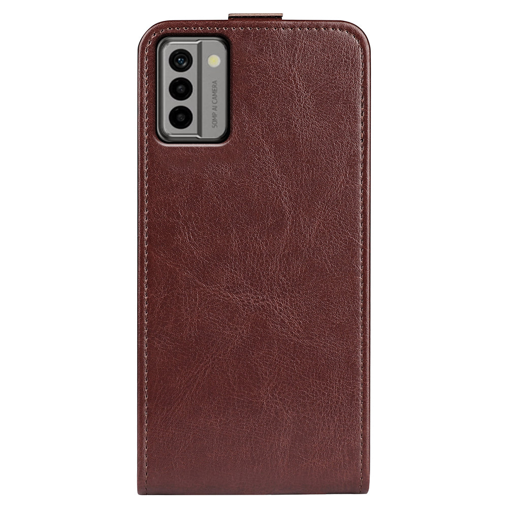 For Nokia G22 Card Holder Vertical Flip Phone Case Crazy Horse Texture Shockproof PU Leather Cover
