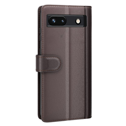 For Google Pixel 7a Genuine Cow Leather Shockproof Phone Case Folding Stand Wallet Protective Cover