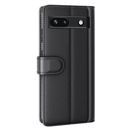 For Google Pixel 7a Genuine Cow Leather Shockproof Phone Case Folding Stand Wallet Protective Cover