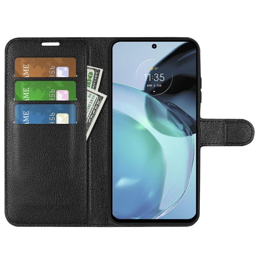 PU Leather Shell for Google Pixel 7a Drop-proof Litchi Texture Phone Case Wallet Stand Flip Cover