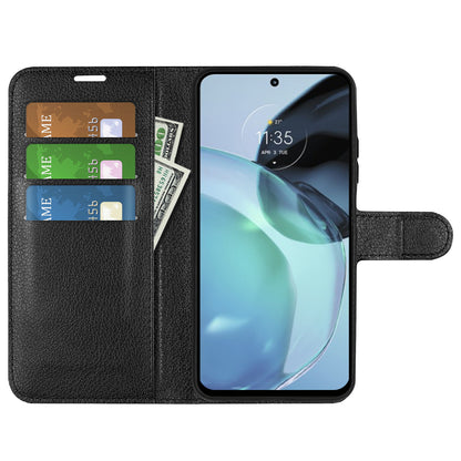 PU Leather Shell for Google Pixel 7a Drop-proof Litchi Texture Phone Case Wallet Stand Flip Cover