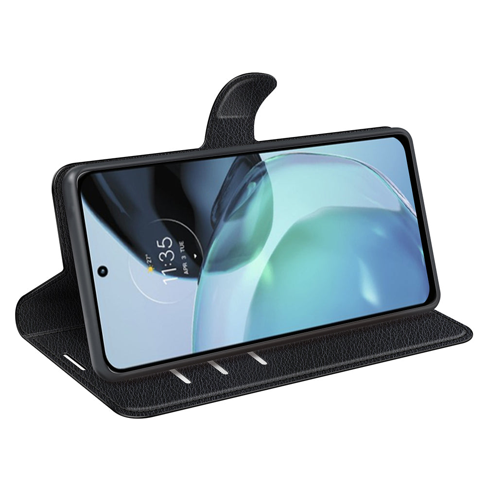 PU Leather Shell for Google Pixel 7a Drop-proof Litchi Texture Phone Case Wallet Stand Flip Cover