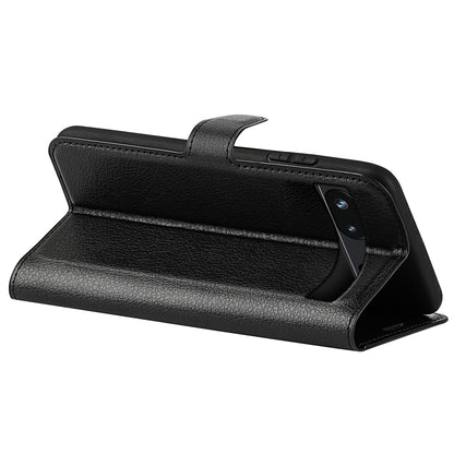 PU Leather Shell for Google Pixel 7a Drop-proof Litchi Texture Phone Case Wallet Stand Flip Cover