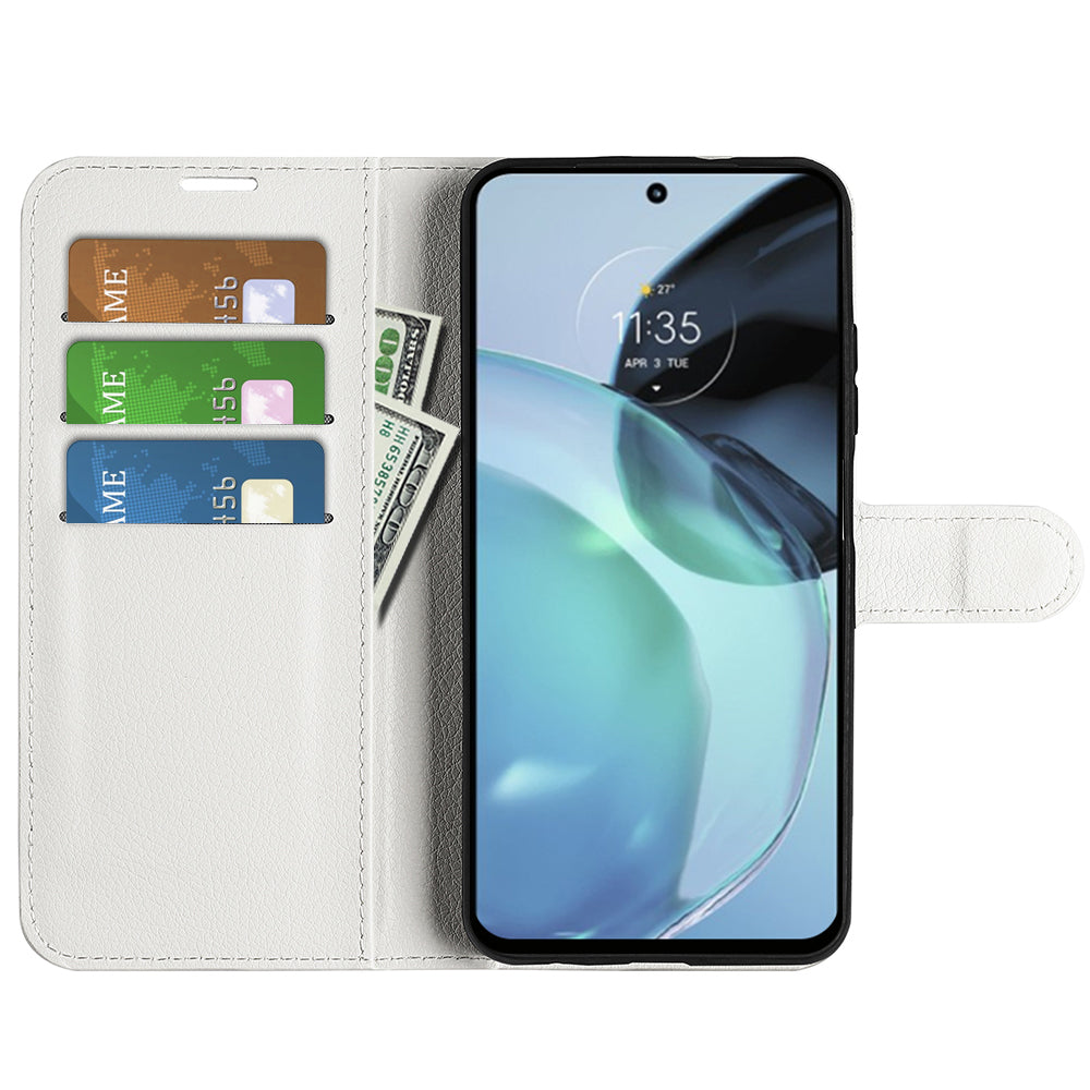 PU Leather Shell for Google Pixel 7a Drop-proof Litchi Texture Phone Case Wallet Stand Flip Cover