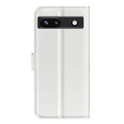 PU Leather Shell for Google Pixel 7a Drop-proof Litchi Texture Phone Case Wallet Stand Flip Cover