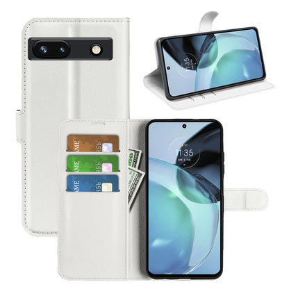 PU Leather Shell for Google Pixel 7a Drop-proof Litchi Texture Phone Case Wallet Stand Flip Cover