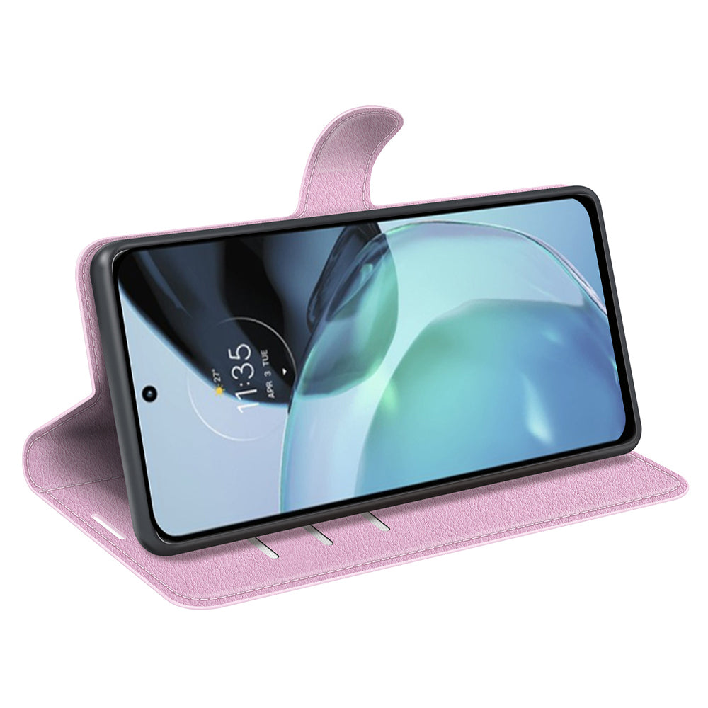 PU Leather Shell for Google Pixel 7a Drop-proof Litchi Texture Phone Case Wallet Stand Flip Cover