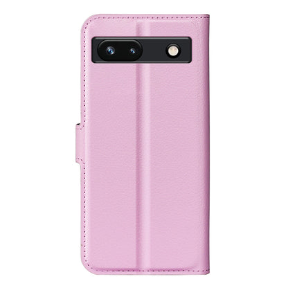 PU Leather Shell for Google Pixel 7a Drop-proof Litchi Texture Phone Case Wallet Stand Flip Cover