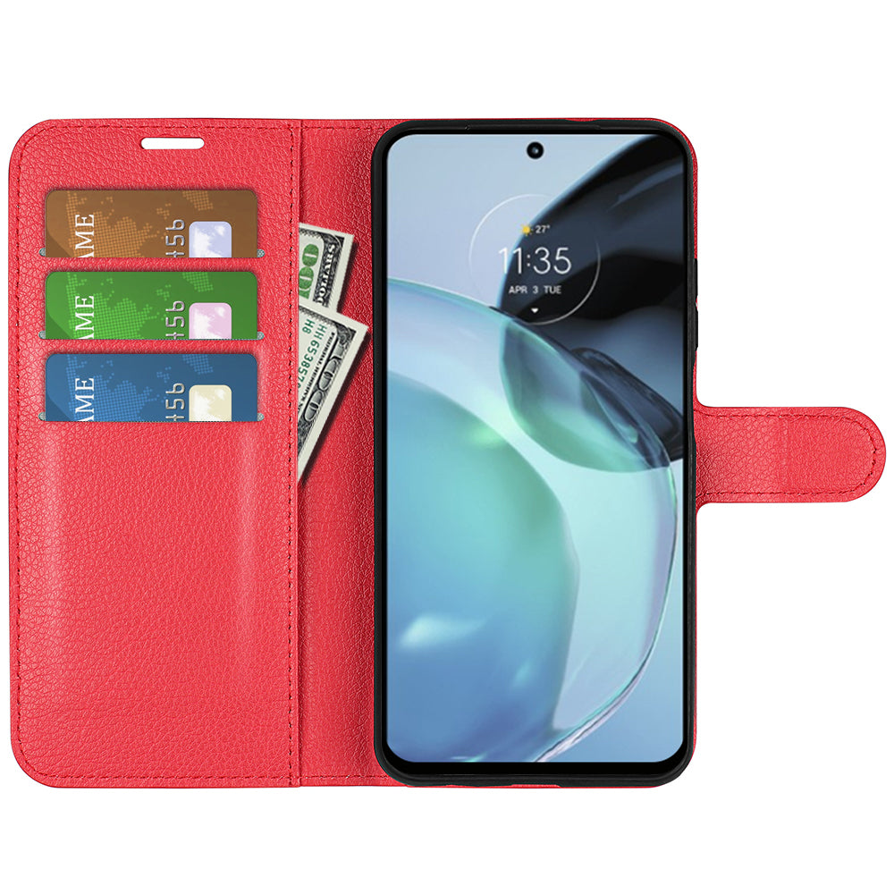 PU Leather Shell for Google Pixel 7a Drop-proof Litchi Texture Phone Case Wallet Stand Flip Cover
