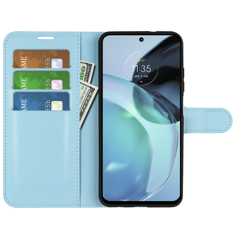 PU Leather Shell for Google Pixel 7a Drop-proof Litchi Texture Phone Case Wallet Stand Flip Cover