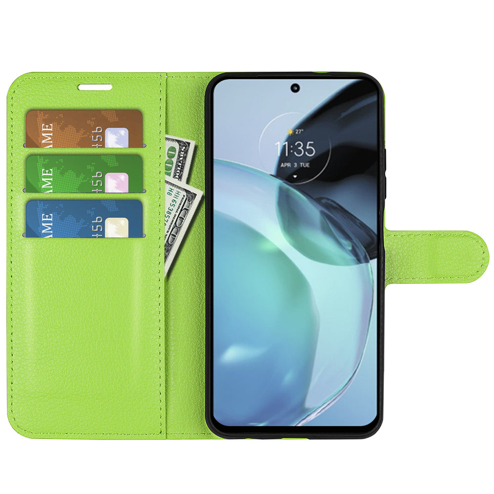 PU Leather Shell for Google Pixel 7a Drop-proof Litchi Texture Phone Case Wallet Stand Flip Cover