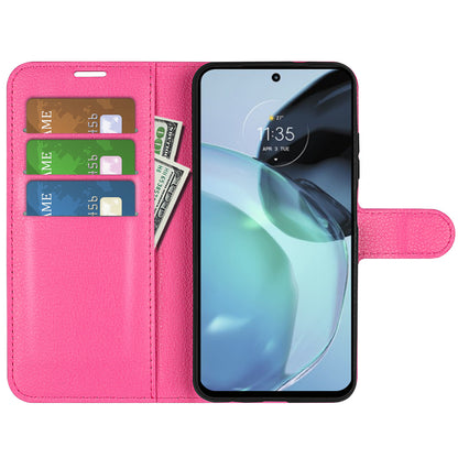 PU Leather Shell for Google Pixel 7a Drop-proof Litchi Texture Phone Case Wallet Stand Flip Cover