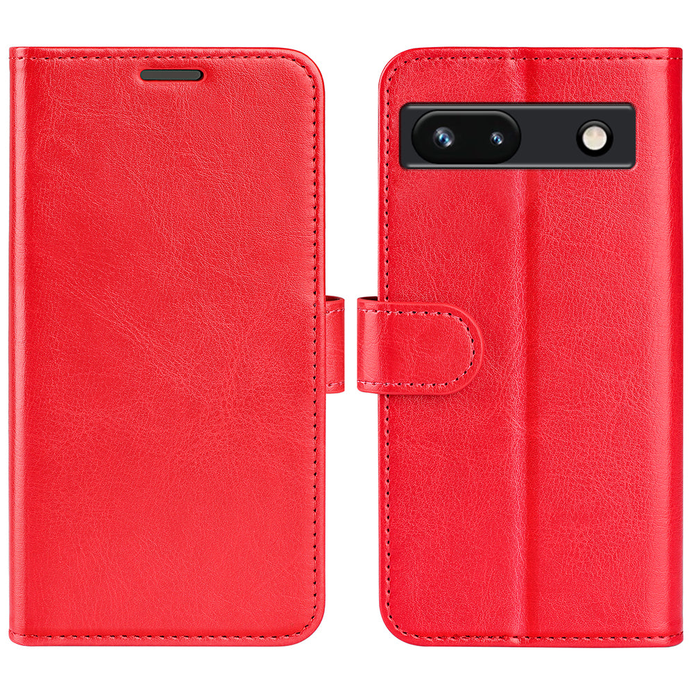 Stand Phone Case for Google Pixel 7a PU Leather Wallet Crazy Horse Texture Flip Cover