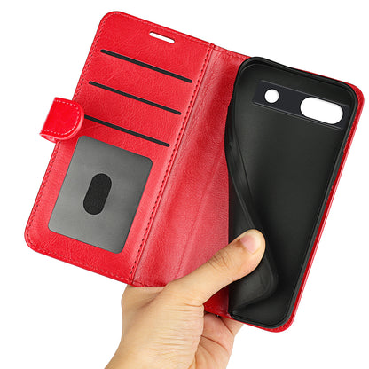 Stand Phone Case for Google Pixel 7a PU Leather Wallet Crazy Horse Texture Flip Cover