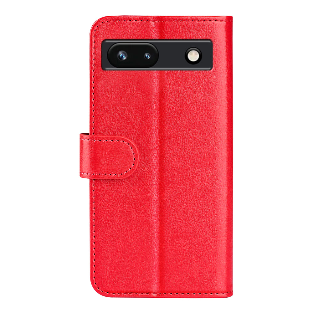 Stand Phone Case for Google Pixel 7a PU Leather Wallet Crazy Horse Texture Flip Cover