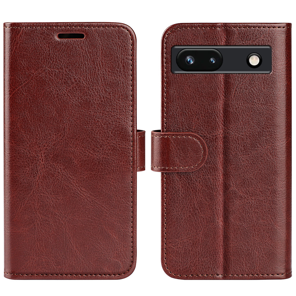 Stand Phone Case for Google Pixel 7a PU Leather Wallet Crazy Horse Texture Flip Cover