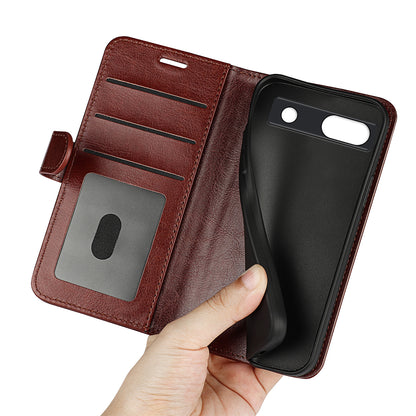 Stand Phone Case for Google Pixel 7a PU Leather Wallet Crazy Horse Texture Flip Cover