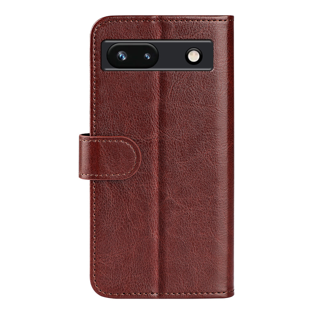 Stand Phone Case for Google Pixel 7a PU Leather Wallet Crazy Horse Texture Flip Cover